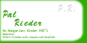 pal rieder business card